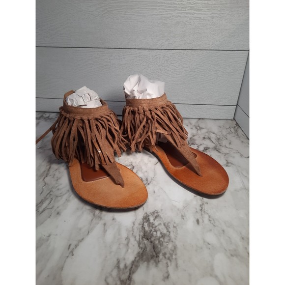 Mobi Leather Fringe Sandal, Size 40 - Picture 1 of 8